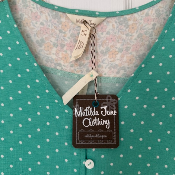 NWT Matilda Jane Green Polka Dot Top - Size Large - Picture 2 of 6